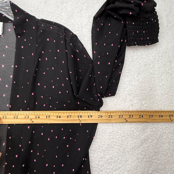 Cabi 2 Pc Wide Leg Crop Pants Set Impetuous Black Pink Micro Dot Retro Size S - Picture 12 of 14